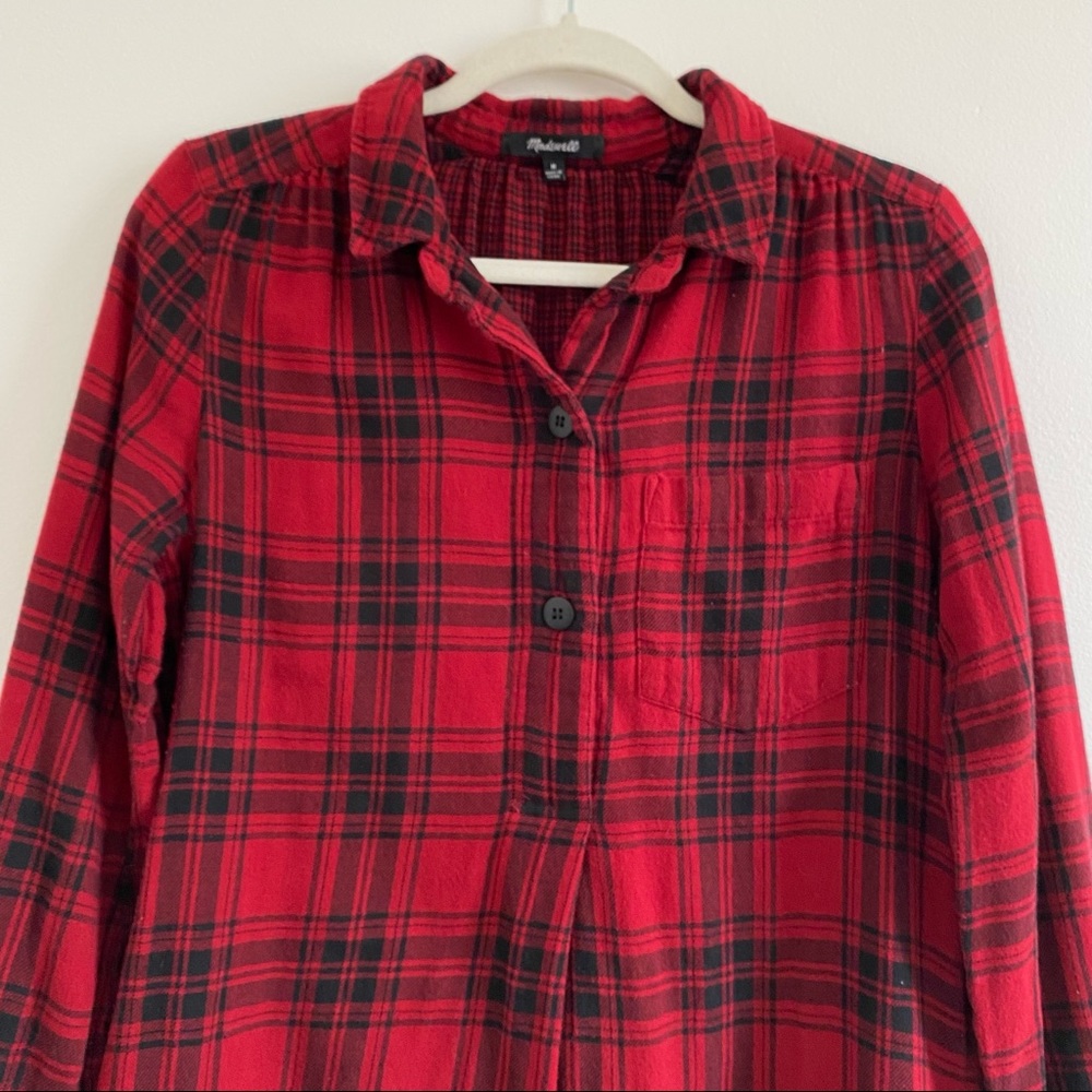 Madewell Latitude Buffalo Check Flannel Shirtdress - Picture 4 of 16